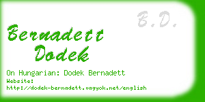 bernadett dodek business card